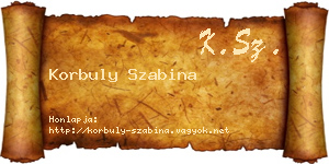 Korbuly Szabina névjegykártya