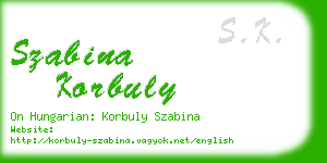 szabina korbuly business card